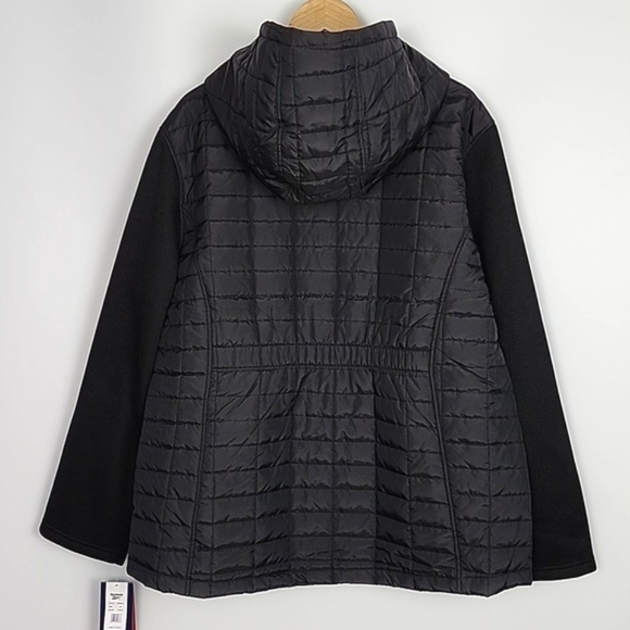 Reebok Women's Black Hooded Quilted Zip Up Jacket Lightweight Size 3X - Picture 4 of 11